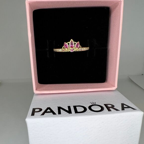 Pandora Disney Princess Rapunzel Tiara Ring Size 6 - Picture 1 of 8